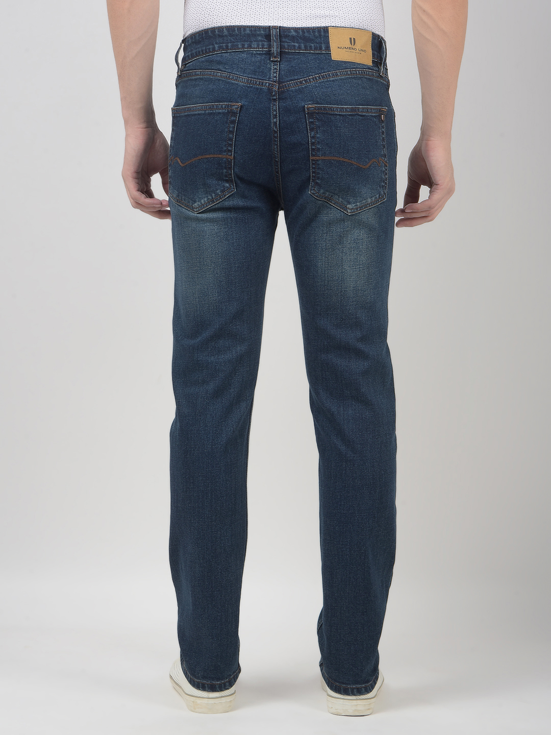 Numero Uno Men Solid Dark Blue Jeans